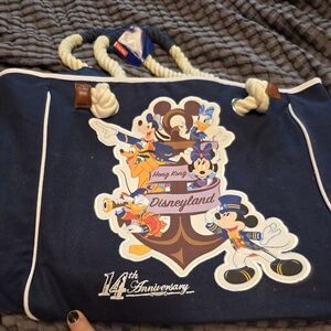 Disney Blue and White Tote Bag with Iconic Design